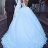 Ball Gown Sweetheart Sleeveless Sweep/Brush Train Lace Tulle Wedding Dresses-729