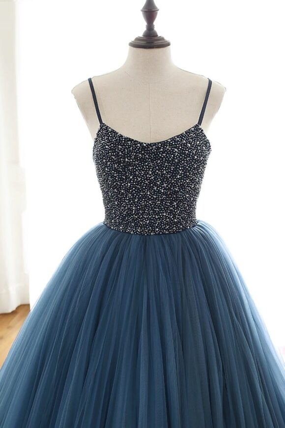 A-Line Tulle Halter Long Prom Dresses Halter Formal Evening Dresses with Beading A-Line Tulle Halter Long Prom Dresses Halter Formal Evening Dresses with Beading