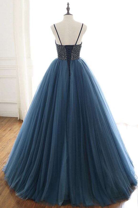 A-Line Tulle Halter Long Prom Dresses Halter Formal Evening Dresses with Beading A-Line Tulle Halter Long Prom Dresses Halter Formal Evening Dresses with Beading