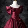 A-Line/Princess Satin Floor Length Formal Prom Dress, Off the Shoulder Prom Gown