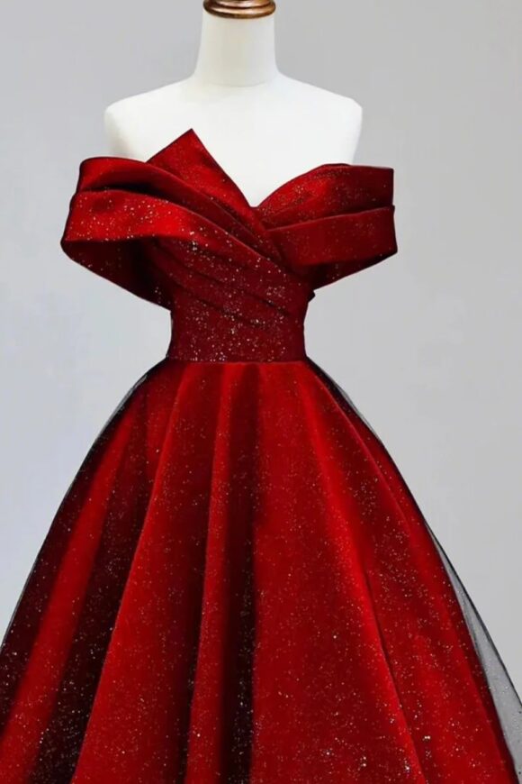 A-Line/Princess Satin and Black Tulle Long Formal Prom Dress Off the Shoulder Ball Gown A-Line/Princess Satin and Black Tulle Long Formal Prom Dress Off the Shoulder Ball Gown