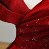 A-Line/Princess Satin and Black Tulle Long Formal Prom Dress Off the Shoulder Ball Gown