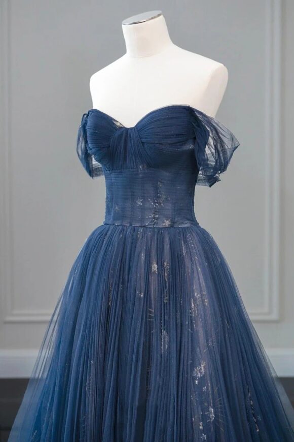A-Line/Princess Tulle Long Prom Dress,Off the Shoulder Backless Evening Dress A-Line/Princess Tulle Long Prom Dress,Off the Shoulder Backless Evening Dress