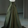 A-Line/Princess Satin V-Neck Long Prom Dress Strapless Formal Evening Dress