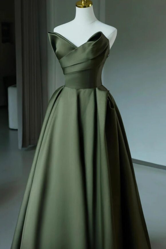 A-Line/Princess Satin V-Neck Long Prom Dress Strapless Formal Evening Dress A-Line/Princess Satin V-Neck Long Prom Dress Strapless Formal Evening Dress