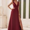 A-Line/Princess Chiffon V-neck Sleeveless Floor-Length Bridesmaid Dresses